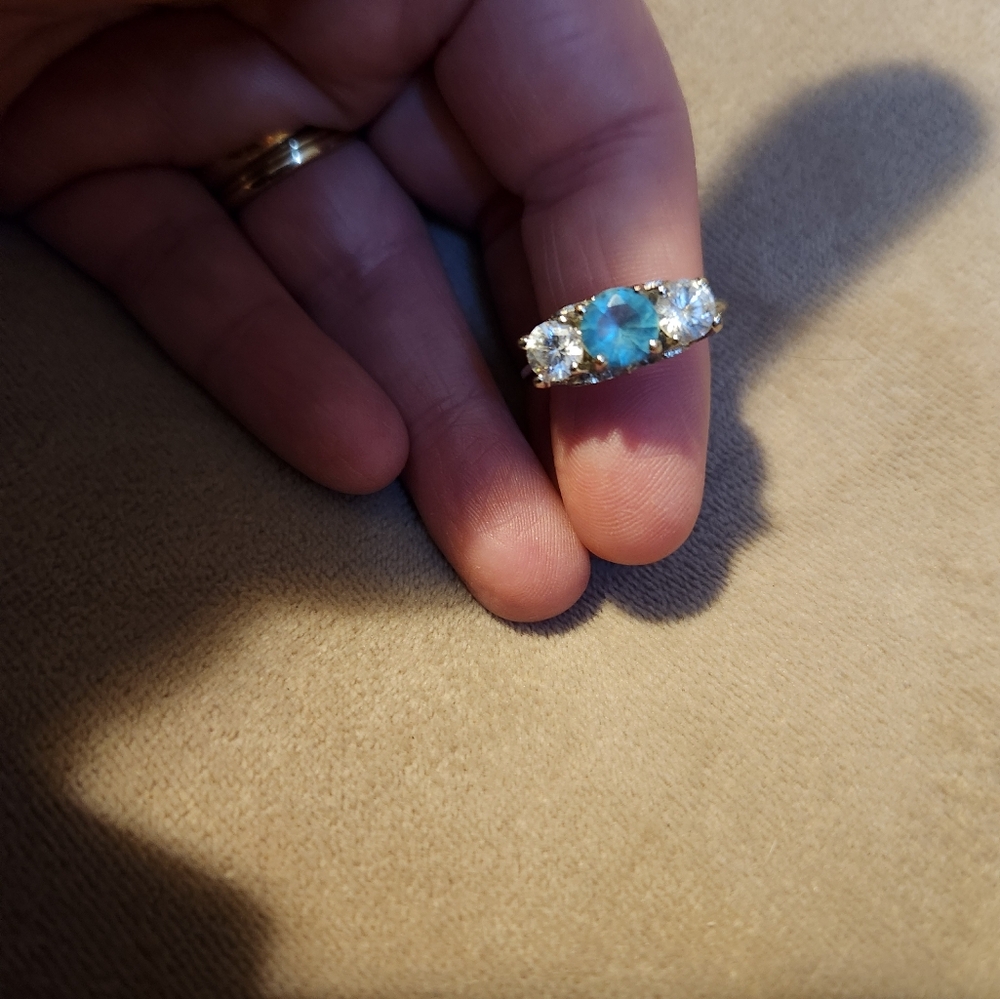 Elegant Silver and Blue Gemstone Ring